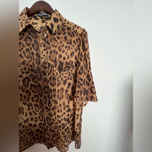 Dolce & Gabbana Leopard ChPrint Blouse–Women’s Sz 48 (US 38 M) Made in Italy EUC - Picture 3 of 12